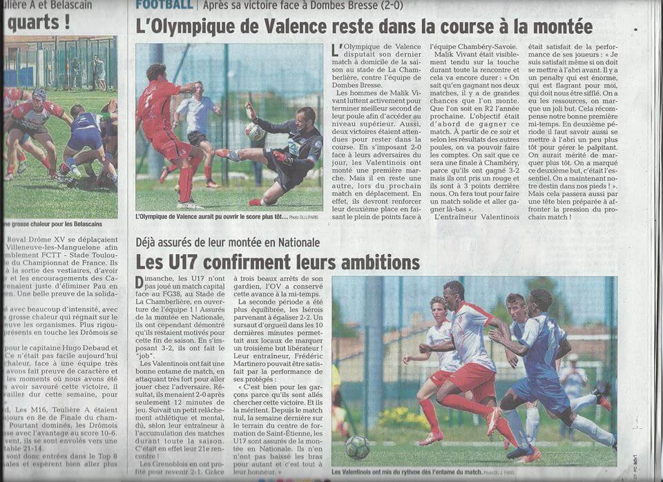 article Sports and Travel Europe Olympique Valence Dauphinée Liberré